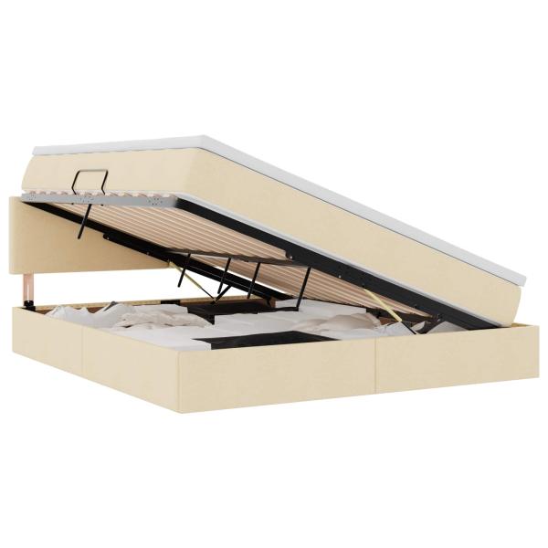 ARDEBO.de - Aufbewahrungsbett mit Matratze Creme 180 x 200 cm Holzwerkstoff