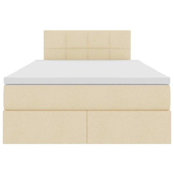 Aufbewahrungsbett mit Matratze Creme 120 x 200 cm Holzwerkstoff