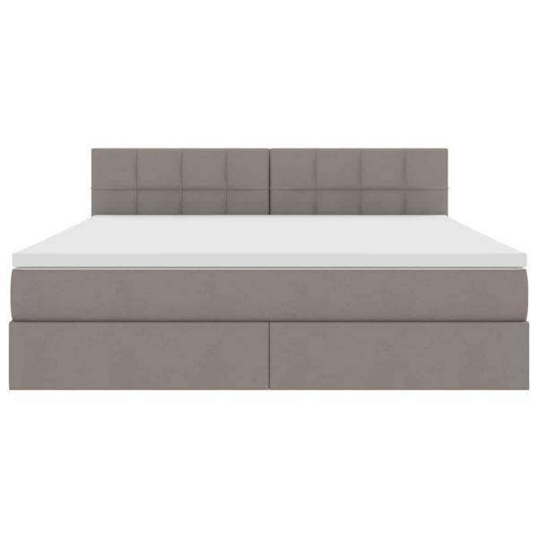 Aufbewahrungsbett mit Matratze Taupe 180 x 200 cm Holzwerkstoff