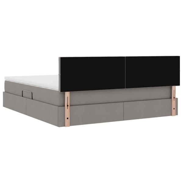 Aufbewahrungsbett mit Matratze Taupe 180 x 200 cm Holzwerkstoff