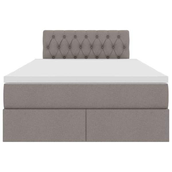 Aufbewahrungsbett mit Matratze Taupe 120 x 200 cm Holzwerkstoff