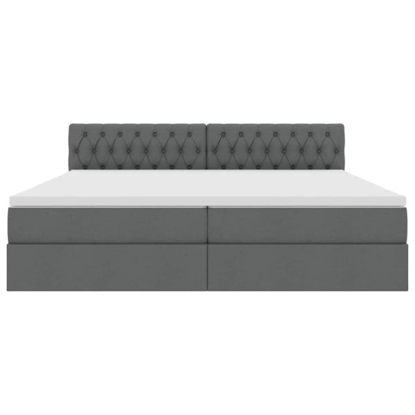 Aufbewahrungsbett mit Matratze Dunkelgrau 200 x 200 cm