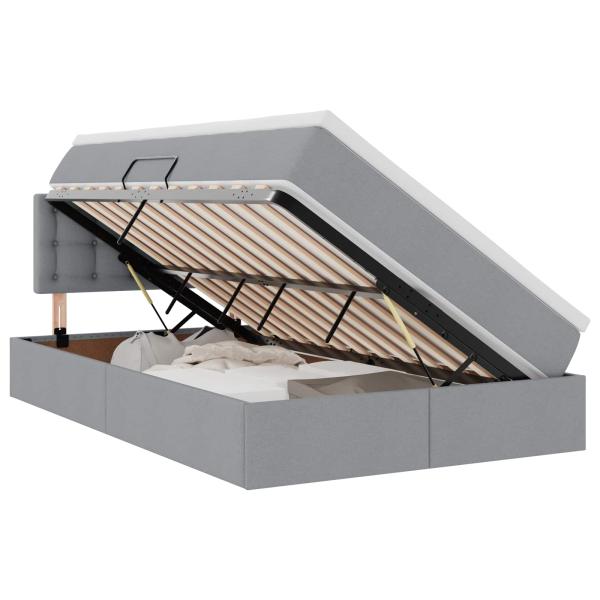 Aufbewahrungsbett mit Matratze Hellgrau 120 x 200 cm