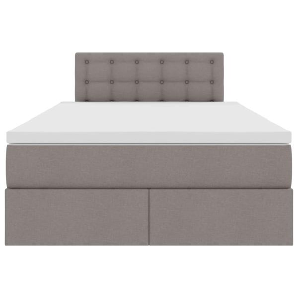 Aufbewahrungsbett mit Matratze Taupe 120 x 200 cm Holzwerkstoff