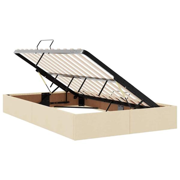 Aufbewahrungsbett mit Matratze Creme 120 x 200 cm Holzwerkstoff