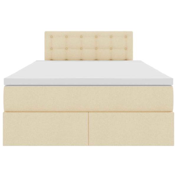Aufbewahrungsbett mit Matratze Creme 120 x 200 cm Holzwerkstoff