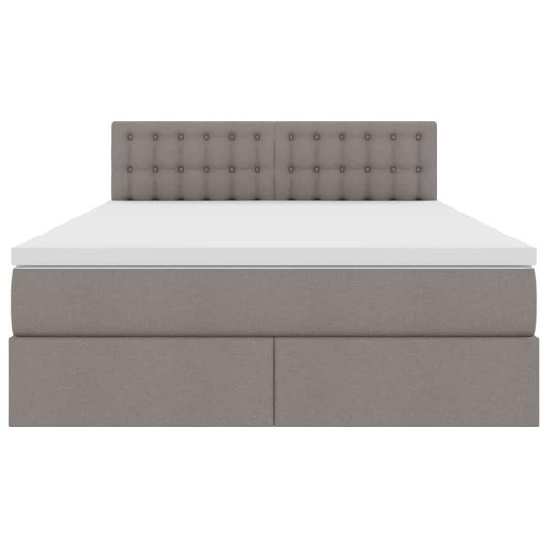Aufbewahrungsbett mit Matratze Taupe 140 x 200 cm Holzwerkstoff