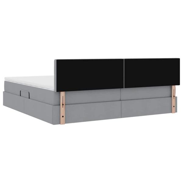 Aufbewahrungsbett mit Matratze Hellgrau 200 x 200 cm