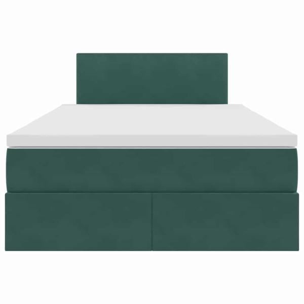 Aufbewahrungsbett mit Matratze Dunkelgrün 120 x 200 cm Samt