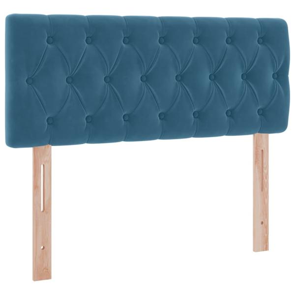 Aufbewahrungsbett mit Matratze Blau 120 x 190 cm Samt