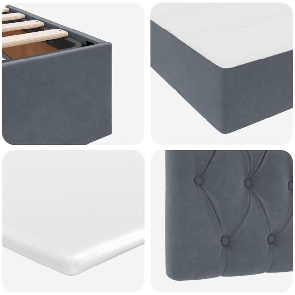 Aufbewahrungsbett mit Matratze Dunkelgrau 200 x 200 cm Samt