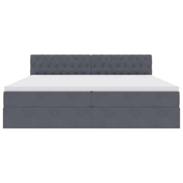 Aufbewahrungsbett mit Matratze Dunkelgrau 200 x 200 cm Samt