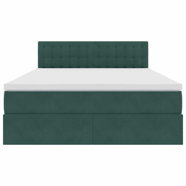 ARDEBO.de - Aufbewahrungsbett mit Matratze Dunkelgrün 140 x 200 cm Samt