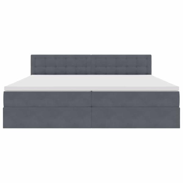 Aufbewahrungsbett mit Matratze Dunkelgrau 200 x 200 cm Samt