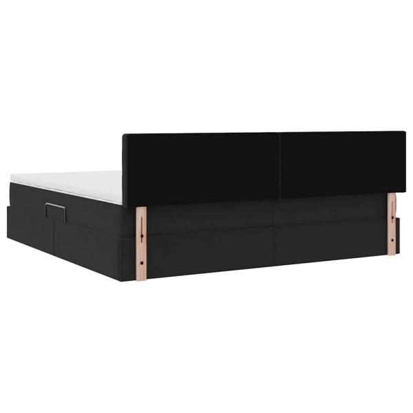 ARDEBO.de - Aufbewahrungsbett mit Matratze Schwarz 200 x 200 cm Samt