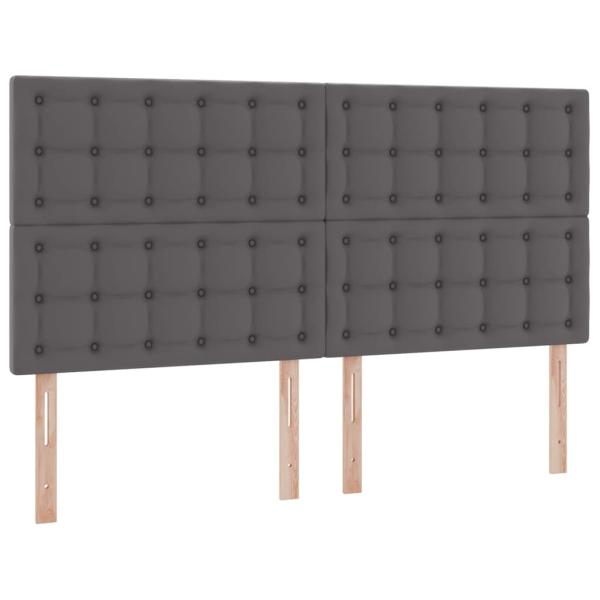 ARDEBO.de - Aufbewahrungsbett mit Matratze Grau 180 x 200 cm Kunstleder