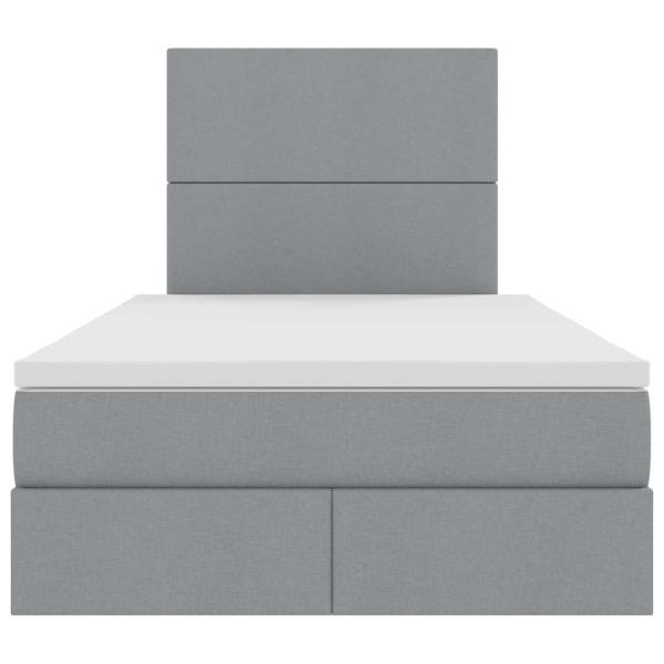 Aufbewahrungsbett mit Matratze Hellgrau 120 x 200 cm Kunstleder