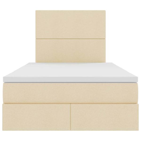 Aufbewahrungsbett mit Matratze Creme 120 x 200 cm Kunstleder