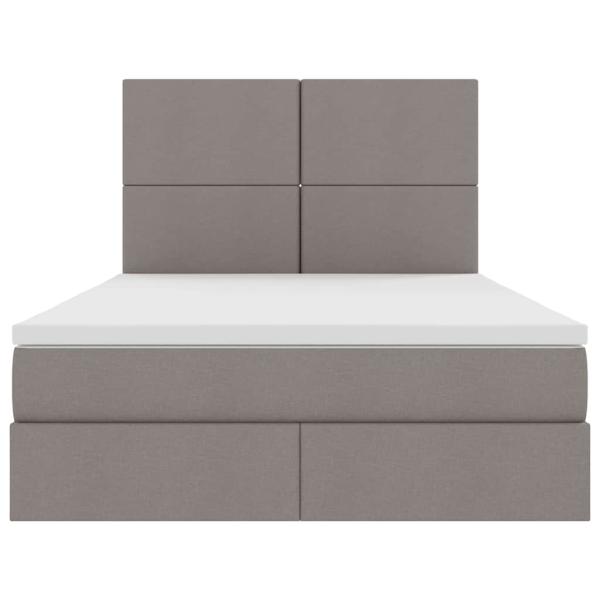 Aufbewahrungsbett mit Matratze Taupe 140 x 190 cm Kunstleder