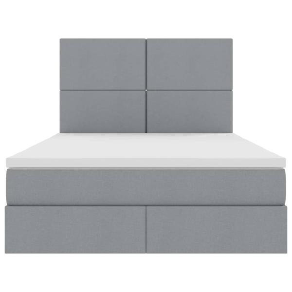 Aufbewahrungsbett mit Matratze Hellgrau 140 x 200 cm Kunstleder