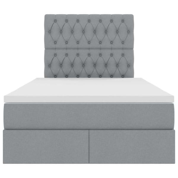 Aufbewahrungsbett mit Matratze Hellgrau 120 x 200 cm Kunstleder