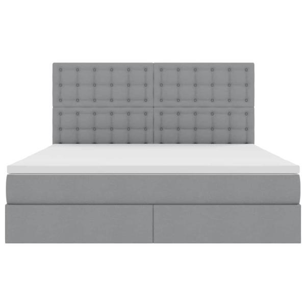 ARDEBO.de - Aufbewahrungsbett mit Matratze Hellgrau 180 x 200 cm Stoff