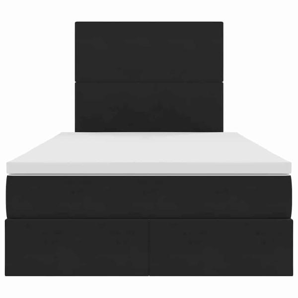 Bett mit Stauraum und LED Schwarz 120 x 200 cm Samt