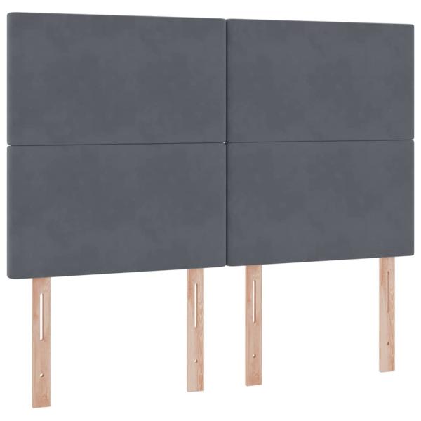 Bett mit Stauraum und LED Dunkelgrau 140 x 190 cm Samt