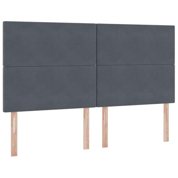 Bett mit Stauraum und LED Dunkelgrau 160 x 200 cm Samt