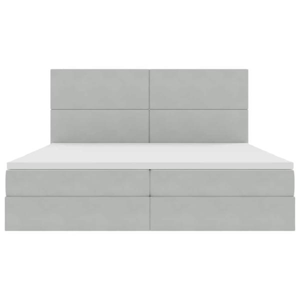 Bett mit Stauraum und LED Hellgrau 200 x 200 cm Samt