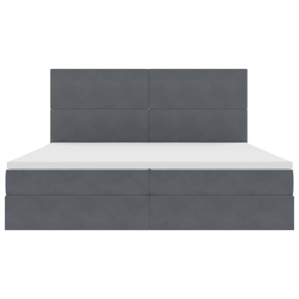 Bett mit Stauraum und LED Dunkelgrau 200 x 200 cm Samt