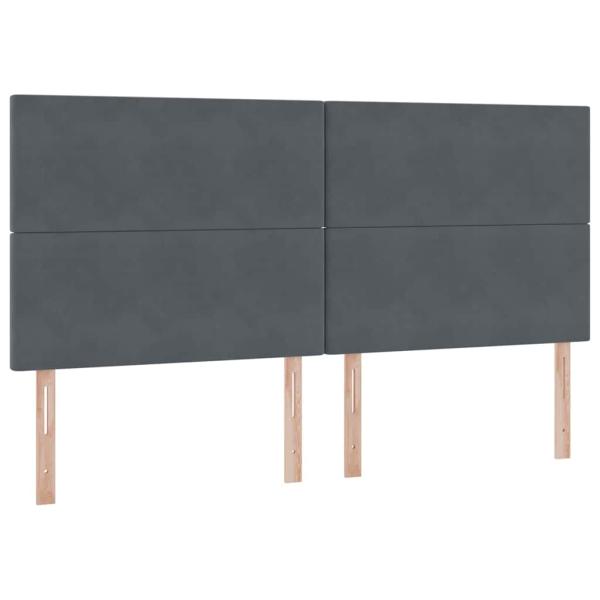 Bett mit Stauraum und LED Dunkelgrau 200 x 200 cm Samt