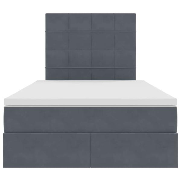 Bett mit Stauraum und LED Dunkelgrau 120 x 200 cm Samt