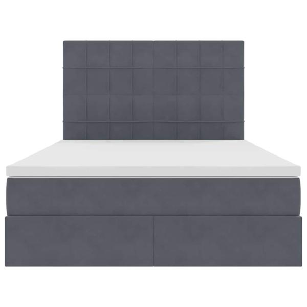 Bett mit Stauraum und LED Dunkelgrau 140 x 190 cm Samt