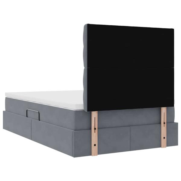 Bett mit Stauraum und LED Dunkelgrau 120 x 200 cm Samt