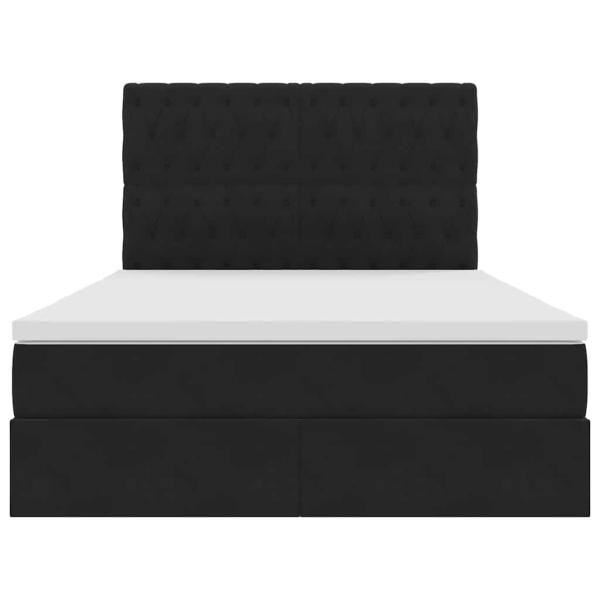 Bett mit Stauraum und LED Schwarz 140 x 200 cm Samt