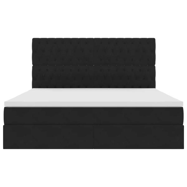 Bett mit Stauraum und LED Schwarz 180 x 200 cm Samt