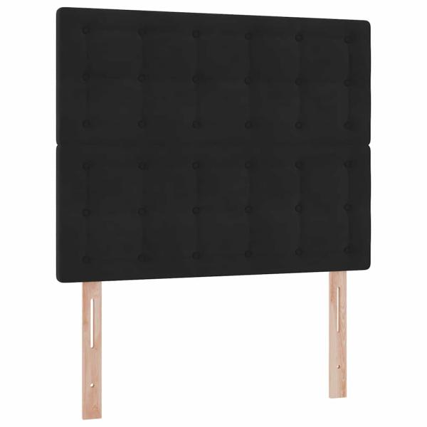 ARDEBO.de - Bett mit Stauraum und LED Schwarz 120 x 200 cm Samt
