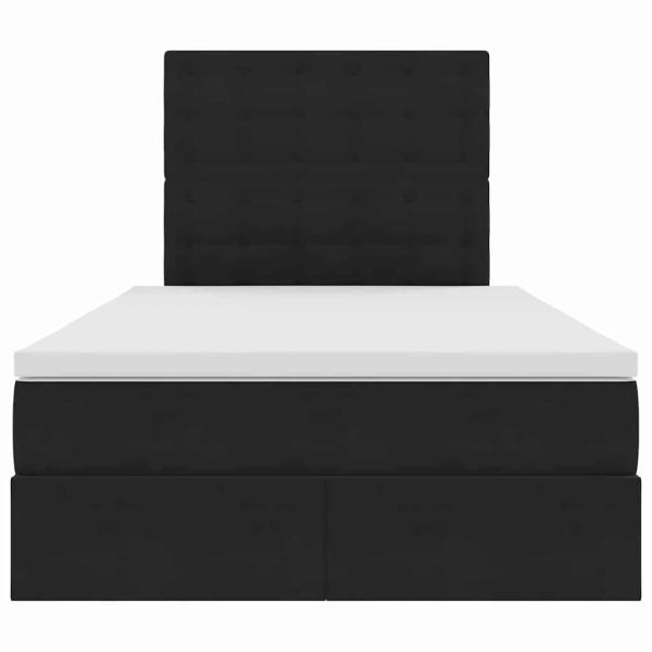 Bett mit Stauraum und LED Schwarz 120 x 200 cm Samt