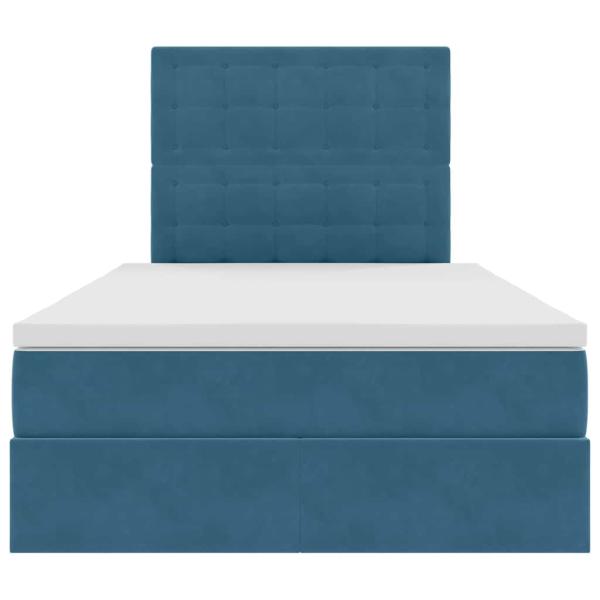 Bett mit Stauraum und LED Dunkelblau 120 x 200 cm Samt