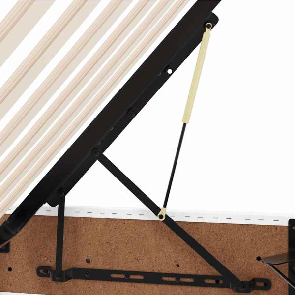 Aufbewahrungsbett mit Matratze Reinweiß 200 x 200 cm Kunstleder