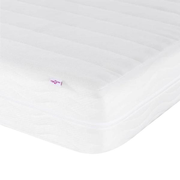 Eckbettgestell mit Matratze Creme 90 x 200 cm Stoff