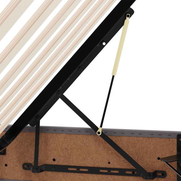 Aufbewahrungsbett mit Matratze Grau 120 x 190 cm Kunstleder