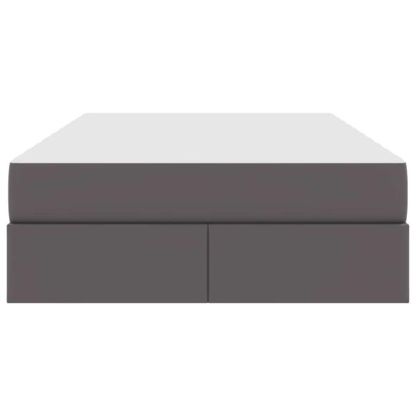 Aufbewahrungsbett mit Matratze Grau 120 x 190 cm Kunstleder
