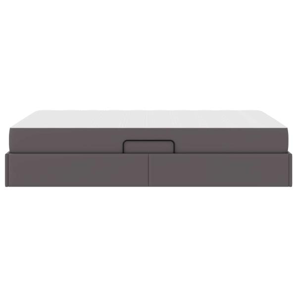 Aufbewahrungsbett mit Matratze Grau 120 x 190 cm Kunstleder