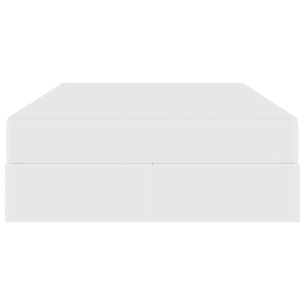 Aufbewahrungsbett mit Matratze Weiß 120 x 200 cm Kunstleder
