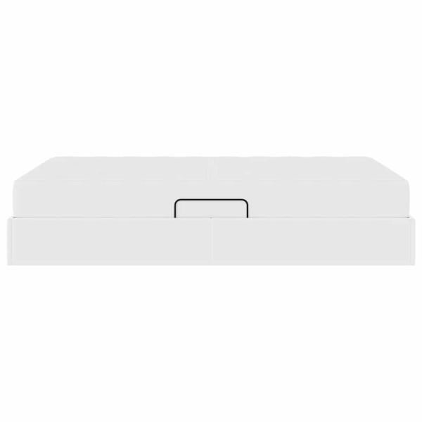 Aufbewahrungsbett mit Matratze Weiß 120 x 200 cm Kunstleder