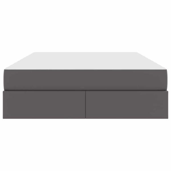 Aufbewahrungsbett mit Matratze Grau 140 x 200 cm Kunstleder