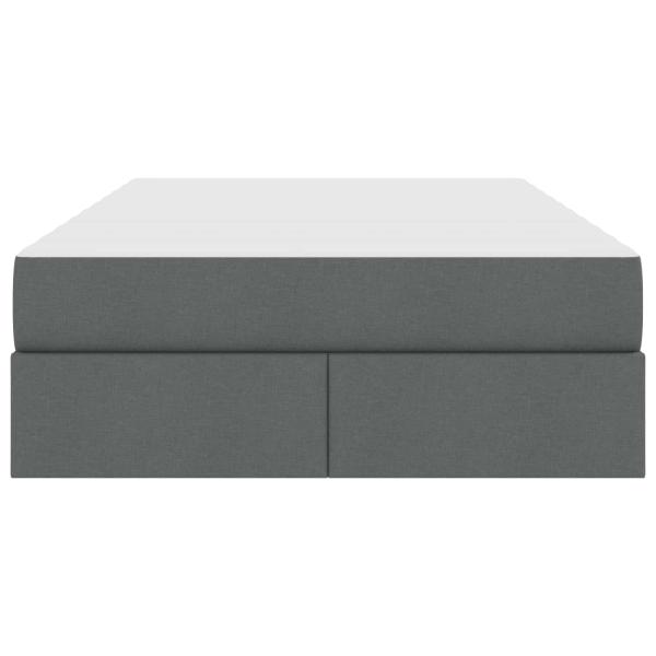 Aufbewahrungsbett mit Matratze Dunkelgrau 120 x 190 cm