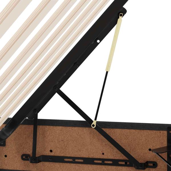 Aufbewahrungsbett mit Matratze Schwarz 120 x 190 cm Polyester